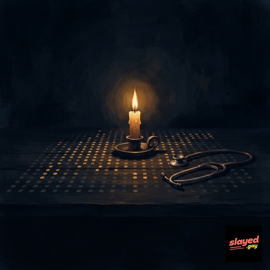 Candle in dark room representing AIDS naming in 1982