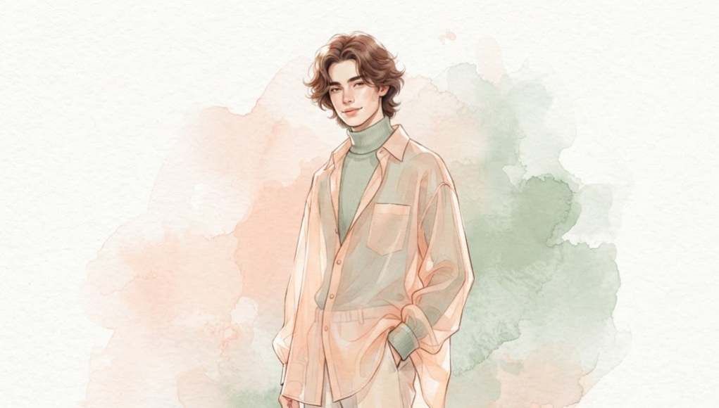 Menswear romanticism editorial illustration
