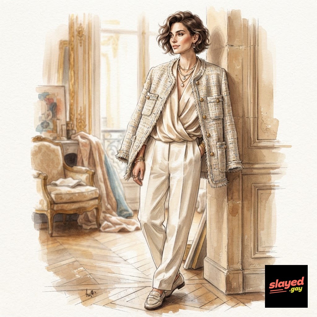 Gender-fluid Chanel inspired editorial illustration