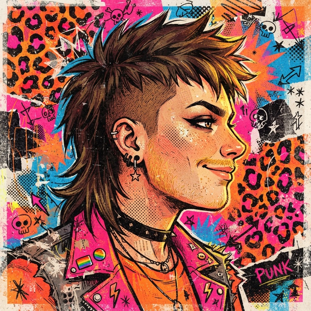Peach fuzz queer pop illustration