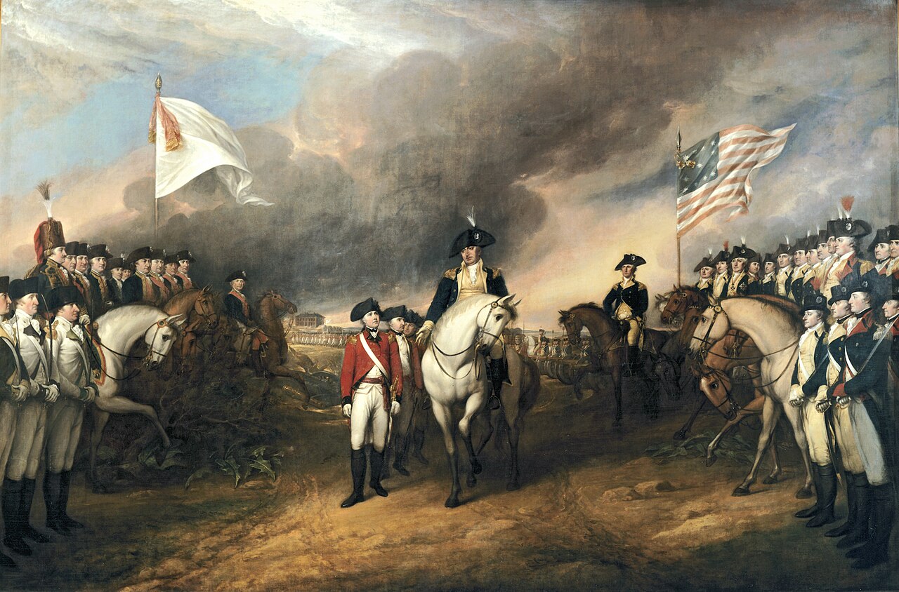 The surrender at Yorktown, October 19, 1781, painting by John Trumbull