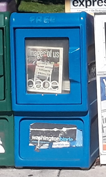 Washington Blade newspaper dispenser